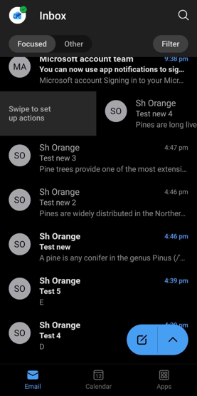Outlook mobile app