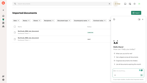 PandaDoc dashboard