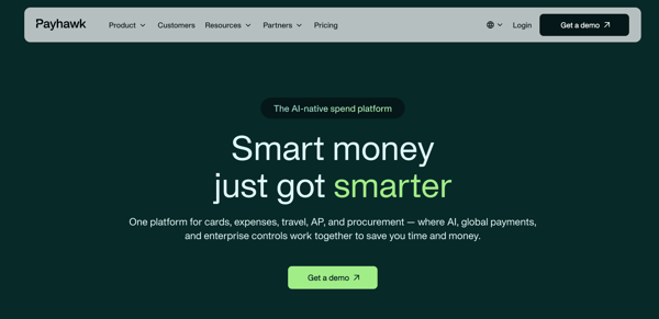 Payhawk homepage