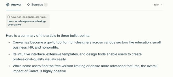 Perplexity summarization task