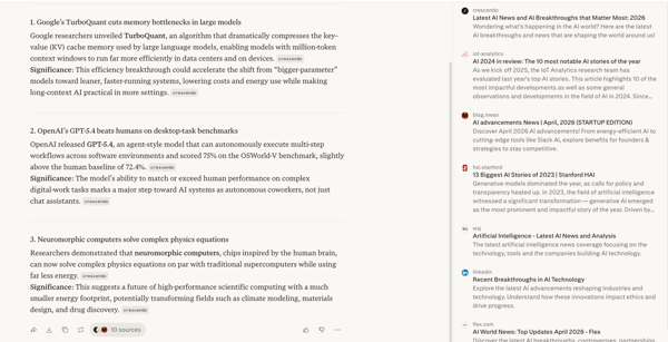 Perplexitys real time web search