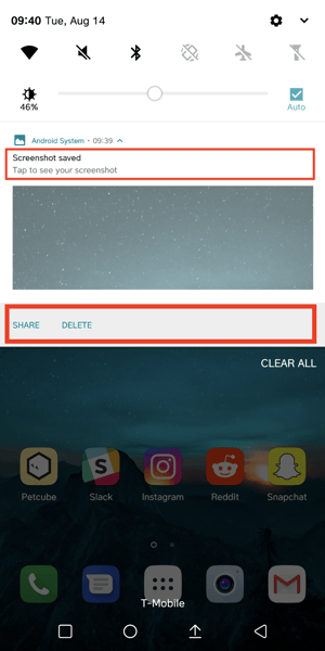 Screenshot Android LG phone
