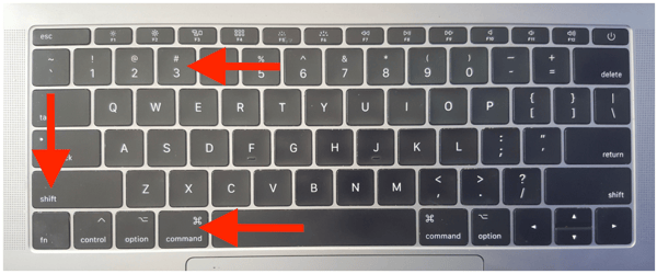 Key commands to screenshot on Mac