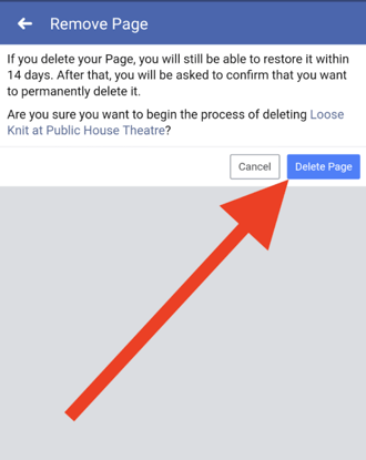 delete-facebook-page-on-app