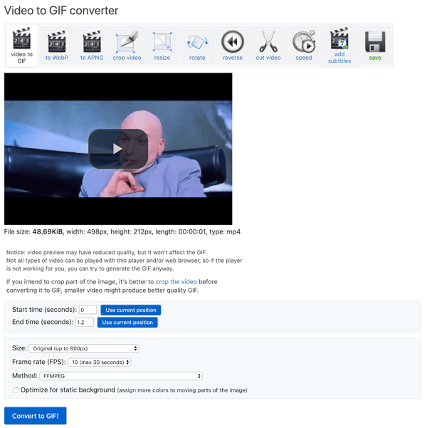 review your gif and convert
