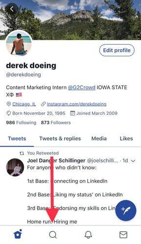 Twitter Search Button