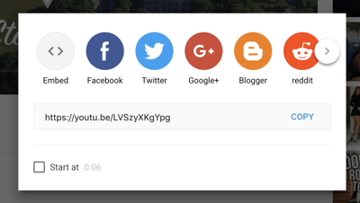 YouTube sharing