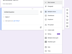Question types on Google Forms