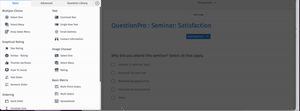 Question types on QuestionPro