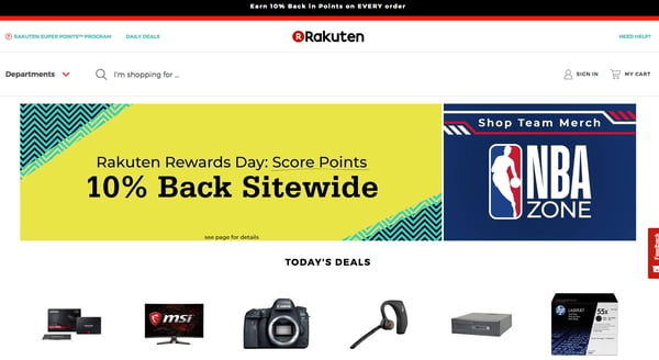 Rakuten charges smaller fees than many competitors.