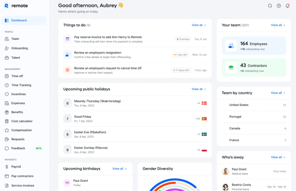 Remote dashboard