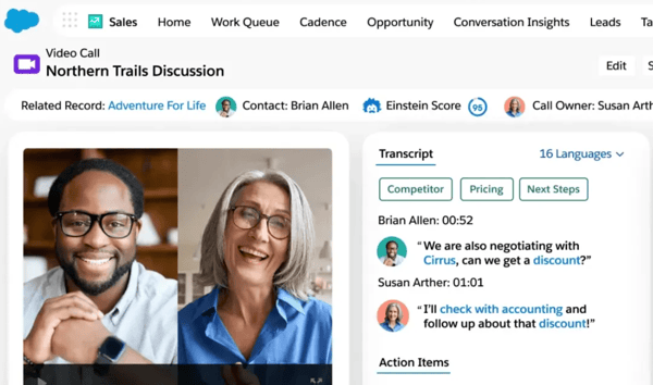 Salesforce sales cloud (conversation intelligence)