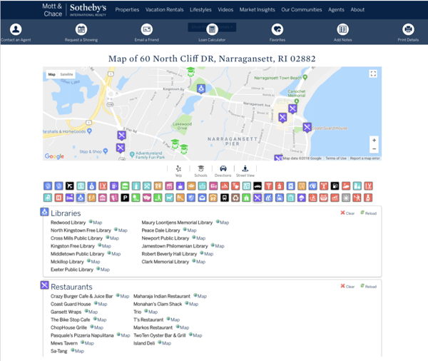 Lifestyle neighborhood real estate map