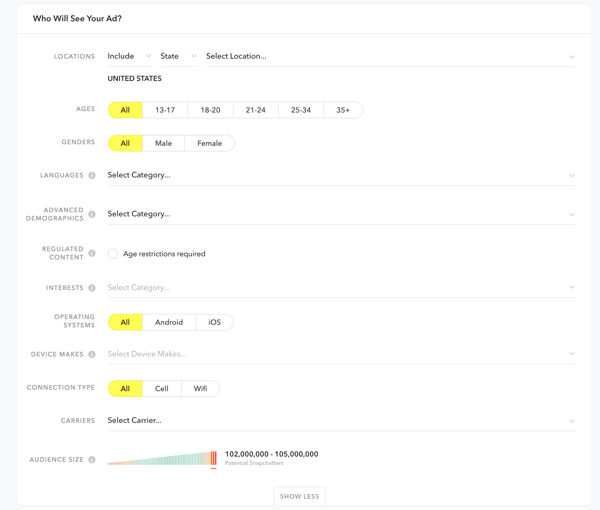 Snapchat ad demographics