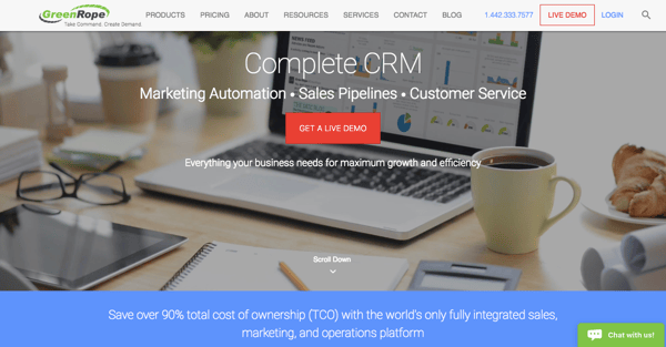 GreenRope CRM Homepage