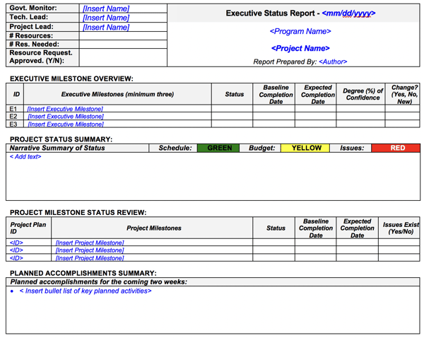 project status template creative template cdc