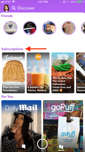 snapchat discover subscription content