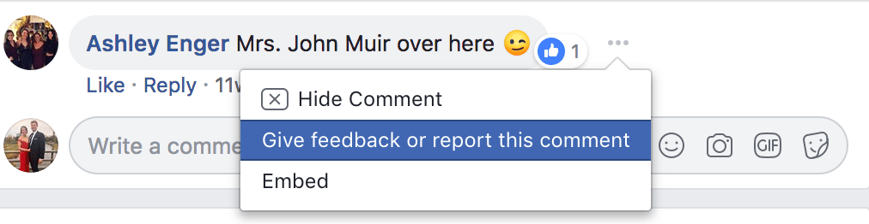 как удалить комментарий на facebook