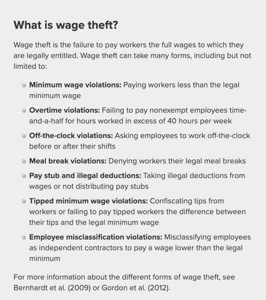 What is wage theft