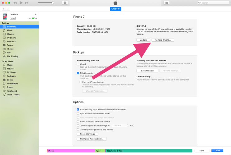 reset iphone restore iphone