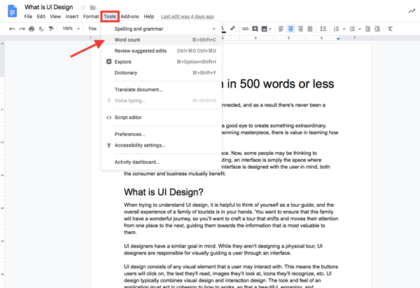 A Guide To Seeing Word Count On Google Docs Shortcuts