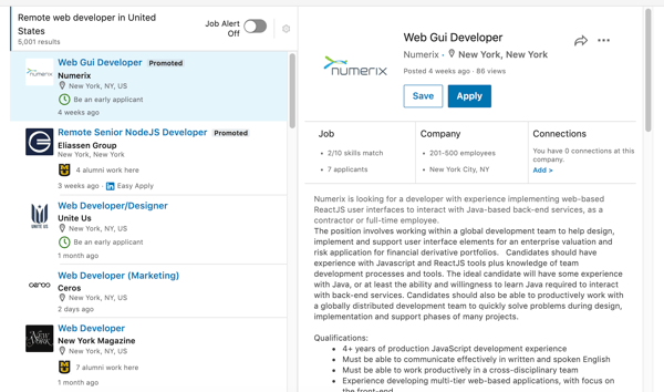 remote web developer jobs on linkedin