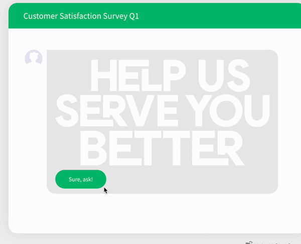Chat-like survey experience on SurveySparrow