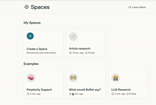 Perplexity AI Spaces