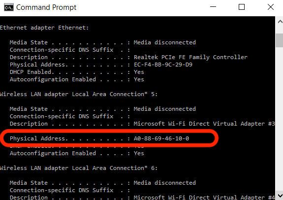 How to Find a Mac Address on Windows 10?