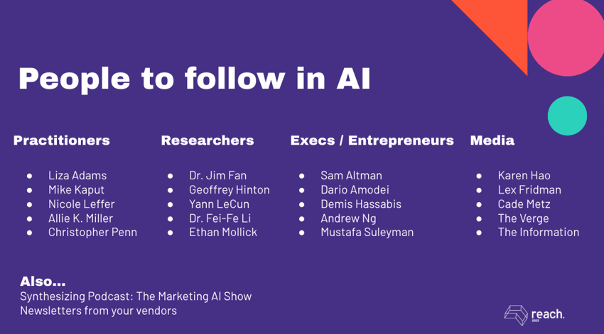 People to follow in AI