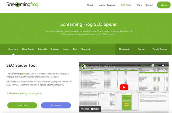 Screaming frog for site audit