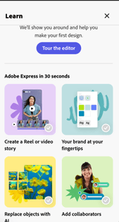 Tutorials to get started on Adobe Express