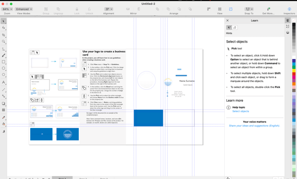 The user interface of CorelDRAW