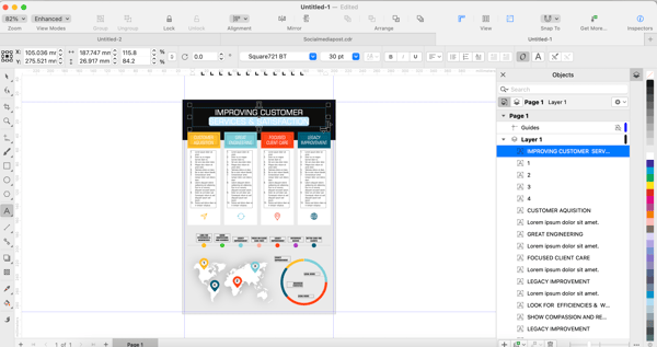 Designing infographics on CorelDRAW