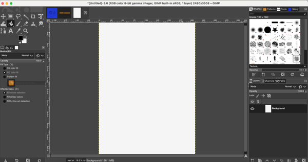 The user interface of GIMP