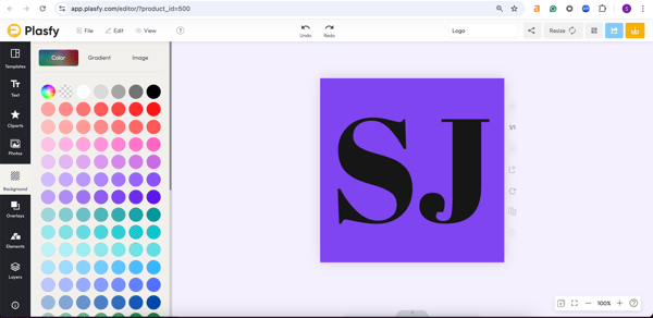 Creating a logo on Plasfy