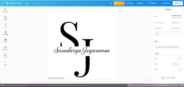 Creating a logo with PosterMyWall