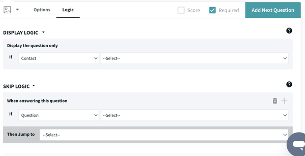 Setting up display logic and skip logic questions on SurveySparrow