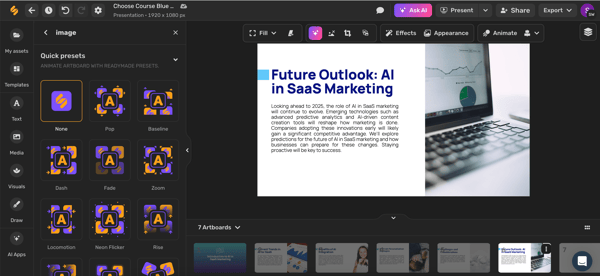 Creating presentation with Simplified AI presentation maker