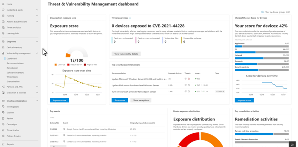 Threat and vulnerability management