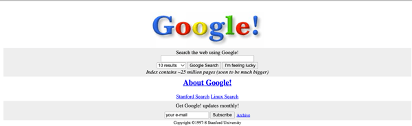 Google's prototype homepage