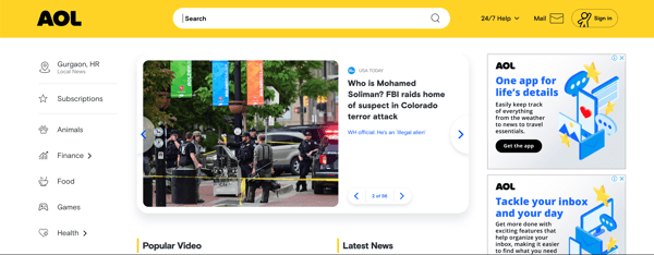 AOL search engine