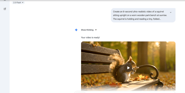Video generation on Gemini using Veo3