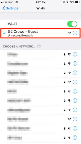 Select Wi-Fi Network on iPhone