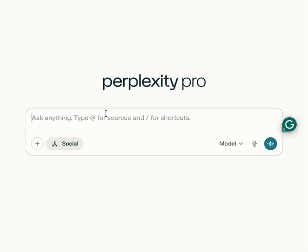 Selecting source before querying on Perplexity AI