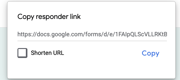 Sharing survey link in Google Forms