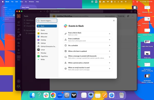 Slack workflows