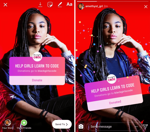 Instagram Donate Button