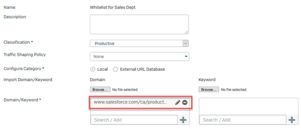 Sophos Firewall whitelisting