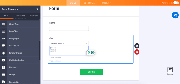 Straightforward interface of Jotform